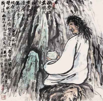伍蠡甫 1988年作 达摩 立轴